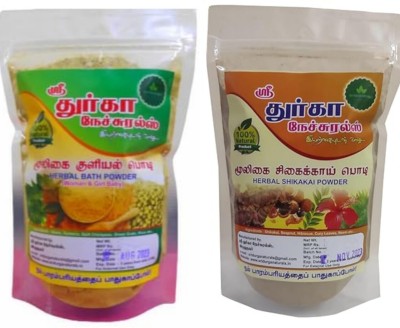 sri durga naturals Herbal Bath powder/ Nalangu Maavu/Shikaka Powder/Hairwash Powder (Womans Combo)(2 x 100 g)