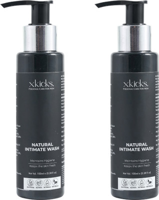 Xkicks Ayurvedic Natural Intimate Hygiene Wash for Men | Combo Pack of 2(2 x 100 ml)
