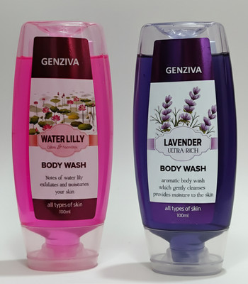 Genziva Water Lilly & Lavender Body Wash - Pack of 2(2 x 100 ml)