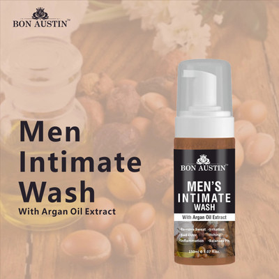 Bon Austin Men's Intimate Wash with Argan Oil Keeps Intimate Area Clean Pack of 1 of 150ML(150 ml)