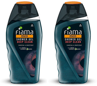 FIAMA Men Shower Gel Deep Clean Charcoal & Grapefruit 250ml Pack Of 2(2 x 250 ml)