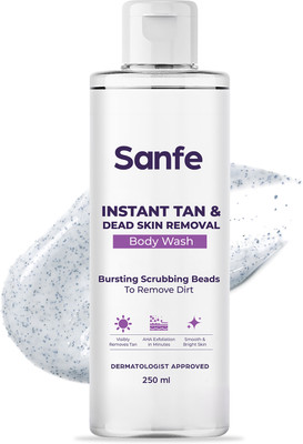 Sanfe Instant Tan & Dead Skin Removal Exfoliating Body Wash |Smooth & Bright Skin(250 ml)