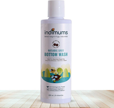 Indimums Natural Baby Bottom Wash - Prevents Rash & Alternative to Baby Wipes(200 ml)