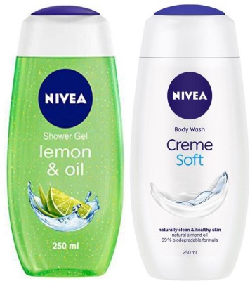 NIVEA Lemon & Creme Soft shower Gel 250ml Set of 2(2 x 250 ml)