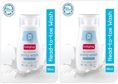 babyhug Milk Protein Formula Daily Head To Toe Milky Wash No Tear Formula(2 x 100 ml)