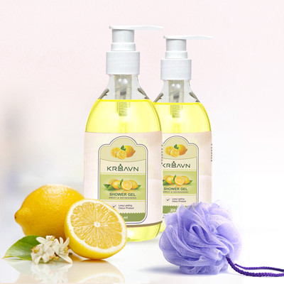 KRSAVN Body wash with Lemon scent & Vitamin C for Instant Soft & Summer Fresh Skin(2 x 300 ml)