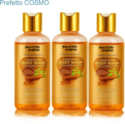 Prefetto COSMO Sandalwood Body Wash (Set of 3) – Perfect for Daily Use(3 x 200 ml)
