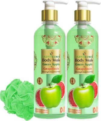 Earthgenix Body Wash Green Apple & Grapefruit, For Glowing & Nourished Skin(2 x 300 ml)