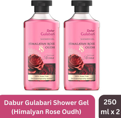 Dabur Gulabari Body Wash Shower Gel (Combo Pack) - Himalayan Rose & Oudh | 100% Soap free(2 x 250 ml)