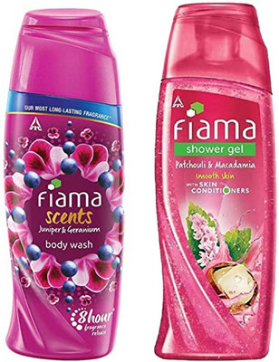 FIAMA Geranium Patchouli Macadamia Shower Gel (Pack of 2)(2 x 250 ml)