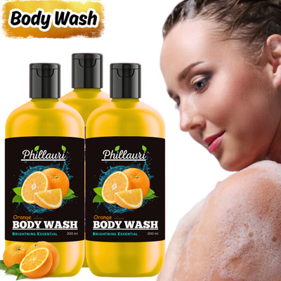 Phillauri Orange Body Wash For Refreshing and Moisturizing For Soft And Smooth Skin(3 x 200 ml)