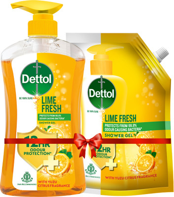 Dettol Lime Fresh Shower Gel 500ml Pump With 450ml Refill(2 x 475 ml)