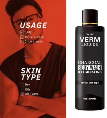 VERM LIQUIDS Cooling Mint and Activated Charcoal Body Wash(200 ml)