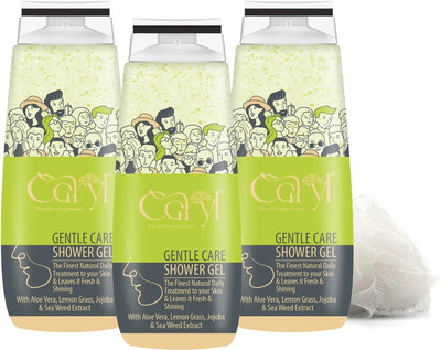 CARYL Gentle Care Body Wash with Aloe Vera, Lemongrass, Jojoba & Seaweed Extract(3 x 280 ml)