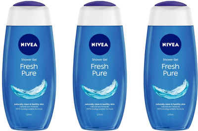 NIVEA Fresh pure 125ml Shower gel Set of 3(3 x 125 ml)