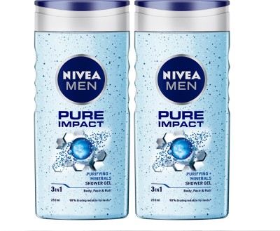 NIVEA Men Shower Gel Pure Impact (250 ml, Pack of 2)(2 x 250 ml)