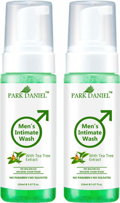 PARK DANIEL Men's Intimate Wash Maintain Ph Balance with TeaTree Extract Pack of 2 of 150ML(2 x 150 ml)