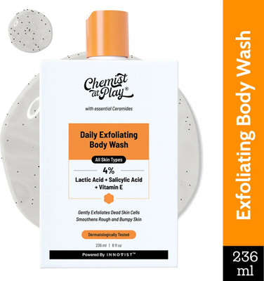 Chemist at Play Exfoliating Body Wash - Lactic Acid, Salicylic Acid | Shower Gel for Women & Men(236 ml)