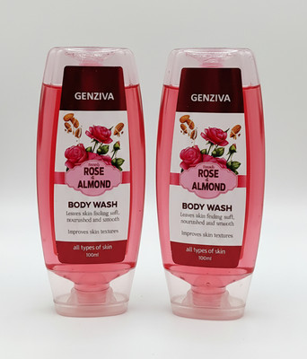 Genziva Body Wash - Rose & Almond (Pack of 2)(2 x 100 ml)