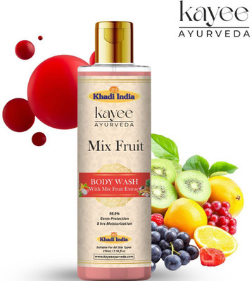 Kayee Ayurveda Khadi Mix Fruit Body Wash with Mix Fruit Extract and 99.9% Germ Protection(210 ml)
