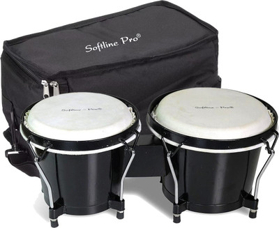 Softline Pro SP-BNG-BK Bongo Drum Set with Tuning Wrench & Padded Bag with Wooden Bongo(15.24 cm, 17.78 cm)