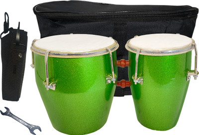 GT manufacturers Beautiful green metallic paint design with full toll kit Wooden Bongo(17 cm, 13 cm)