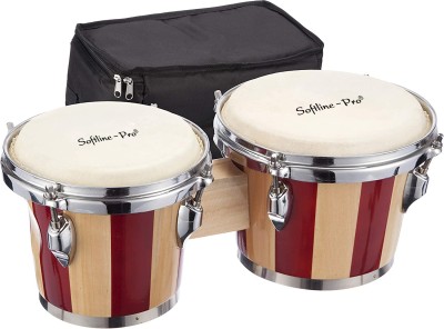 Softline Pro SP-BNG-P Bongo Drum Set with Padded Bag and Tuning Key/Wrench Wooden Bongos Drum Wooden Bongo(15.24 cm, 17.79 cm)