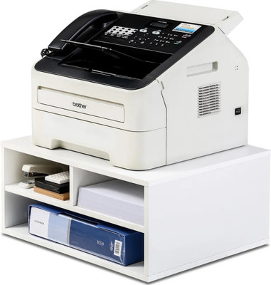 UniAart 3 Compartments Wooden Printer stand(White)
