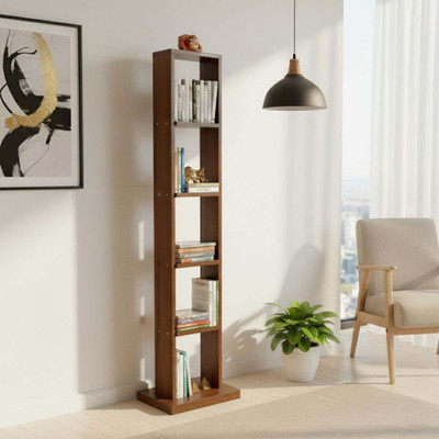 RIPPLEWUDS Evan Engineered Wood Open Book Shelf(Finish Color - Walnut, DIY(Do-It-Yourself))