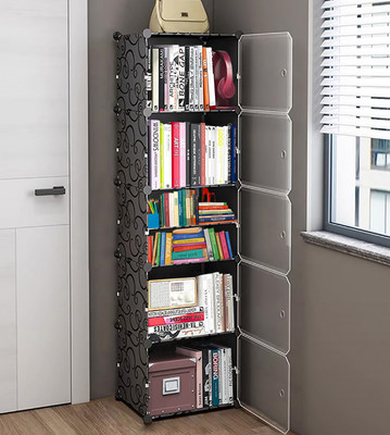 Kybero Metal Semi-Open Book Shelf(Finish Color - Black, DIY(Do-It-Yourself))
