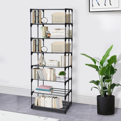 Philoshop Bookcase Metal Open Book Shelf(Finish Color - DARK-BLACK, DIY(Do-It-Yourself))