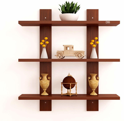 Das Siya Engineered Wood Open Book Shelf(Finish Color - Classic Walnut, DIY(Do-It-Yourself))