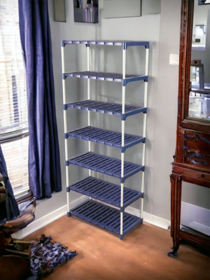 Novatic Plastic Open Book Shelf(Finish Color - Dark Blue, DIY(Do-It-Yourself))