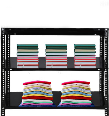 Progressive 3 Tier Storage Book, Shoes, Books Shelve Rack Metal Open Book Shelf(Finish Color - Black, DIY(Do-It-Yourself))