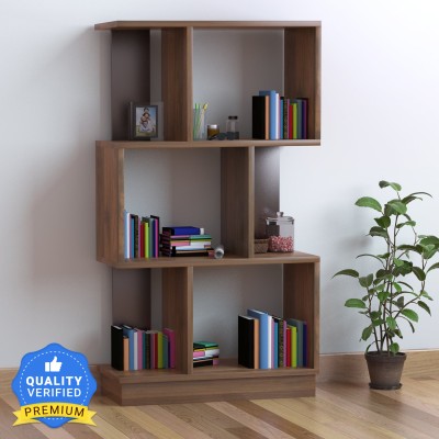 @Home by nilkamal Checkers Engineered Wood Open Book Shelf(Finish Color - Classic Walnut, Knock Down)