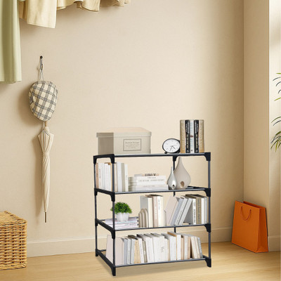 Rmerchants Metal Semi-Open Book Shelf(Finish Color - White-Brown, DIY(Do-It-Yourself))