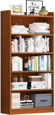 lukzer Engineered Wood 6 Tier Bookcase (MR-007 / Brown Oak / 136 x 24 x 71cm) Engineered Wood Open Book Shelf(Finish Color - Brown Oak, DIY(Do-It-Yourself))