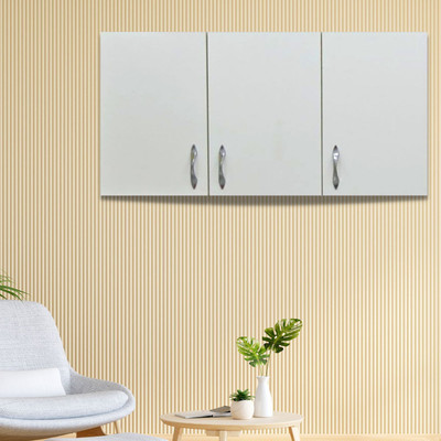 SPECIALITY PANELS 3 Doors Modular Wall Cabinet with Organizer Shelf & Termites Resistance Engineered Wood Close Book Shelf(Finish Color - White, DIY(Do-It-Yourself))