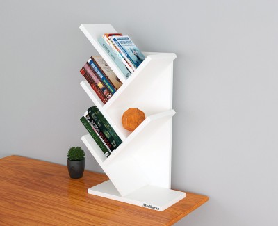 Madhuran Wood Studio Shelf Space-Saving Holder for Home White Engineered Wood Open Book Shelf(Finish Color - White, DIY(Do-It-Yourself))