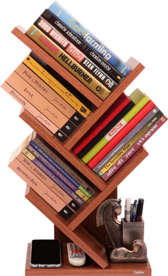 Captiver Stemma Wall Mounted Book Stands Table Accessory C.Walnut Engineered Wood Open Book Shelf(Finish Color - Classic Walnut, DIY(Do-It-Yourself))