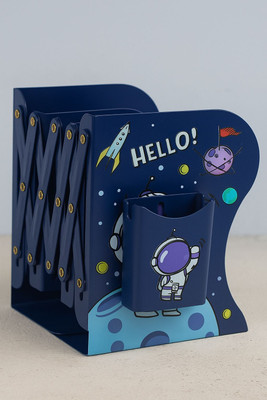 STANCRAY 3 Compartments Metal Metal Book Shelf(Blue)