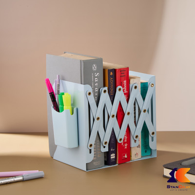 STANCRAY Metal Semi-Open Book Shelf(Finish Color - BLUE, Pre-assembled)