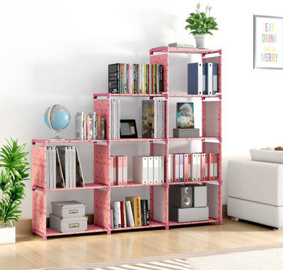 Pali Plastic Metal 9 Shelf Book Organizer Plastic Open Book Shelf(Finish Color - Pink, DIY(Do-It-Yourself))