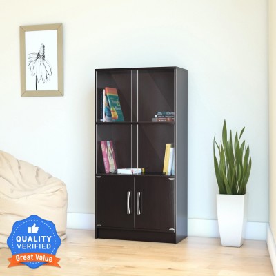 Flipkart Perfect Homes Engineered Wood Close Book Shelf(Finish Color - American Wenge, Knock Down)