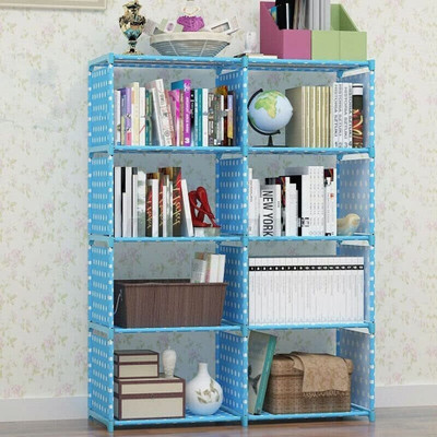 DIEKUCHE Simple Bookshelf/Multipurpose Rack/Children Bookcases/File Rack Plastic Open Book Shelf(Finish Color - BLUE, DIY(Do-It-Yourself))