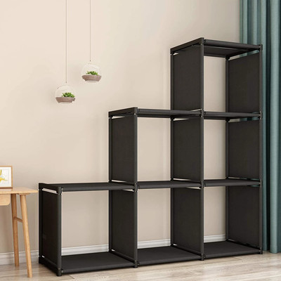 KEWROR Plastic Open Book Shelf(Finish Color - Black, DIY(Do-It-Yourself))