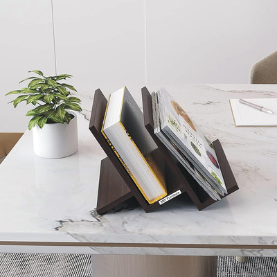 sbf furniture Engineered Wood Magazine Holder Cum Newspaper Stand Engineered Wood Open Book Shelf(Finish Color - Brown, DIY(Do-It-Yourself)) deal from flipkart