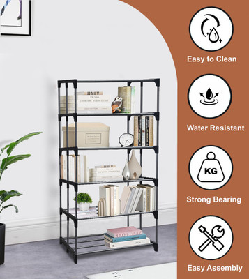 Philoshop Metal Open Book Shelf(Finish Color - Black, DIY(Do-It-Yourself))