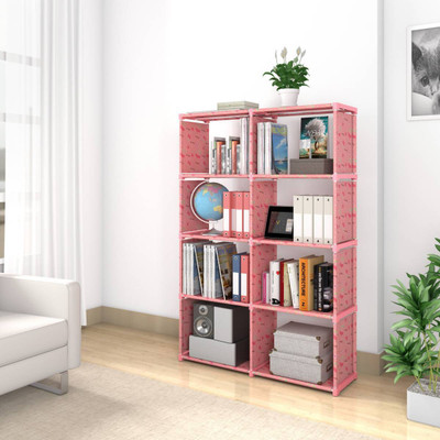 Pali Plastic Metal 8 Shelf Book Organizer Plastic Open Book Shelf(Finish Color - Pink, DIY(Do-It-Yourself))