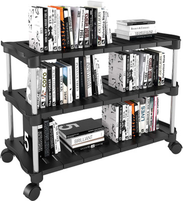 Trendy Stackable and Durable, Easy to Assemble, Space Saving Book stand Metal Open Book Shelf(Finish Color - Black, DIY(Do-It-Yourself))